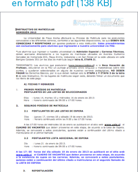 Instructivo de matrículas 2013