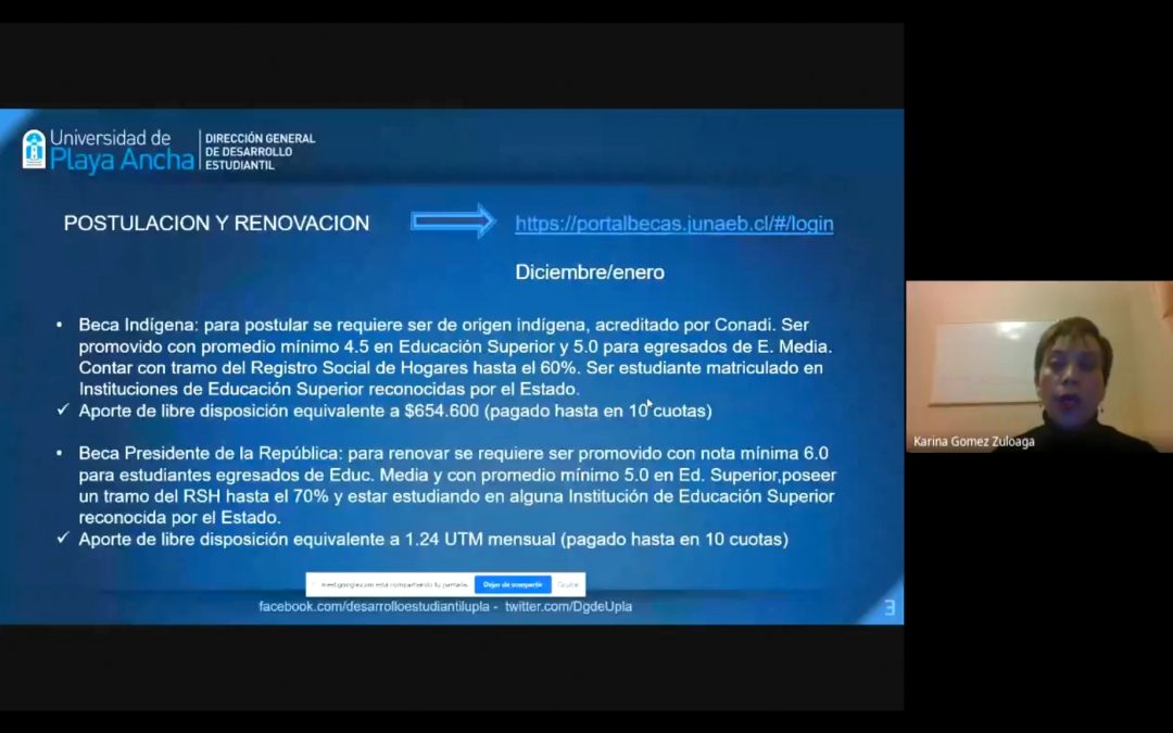 DGDE inició ciclo de charlas virtuales para escolares del Valle del Aconcagua sobre acceso a Gratuidad y beneficios Mineduc