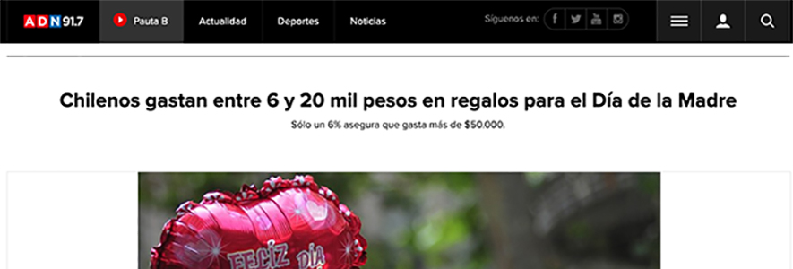 Chilenos gastan entre 6 y 20 mil pesos en regalos para el Día de la Madre