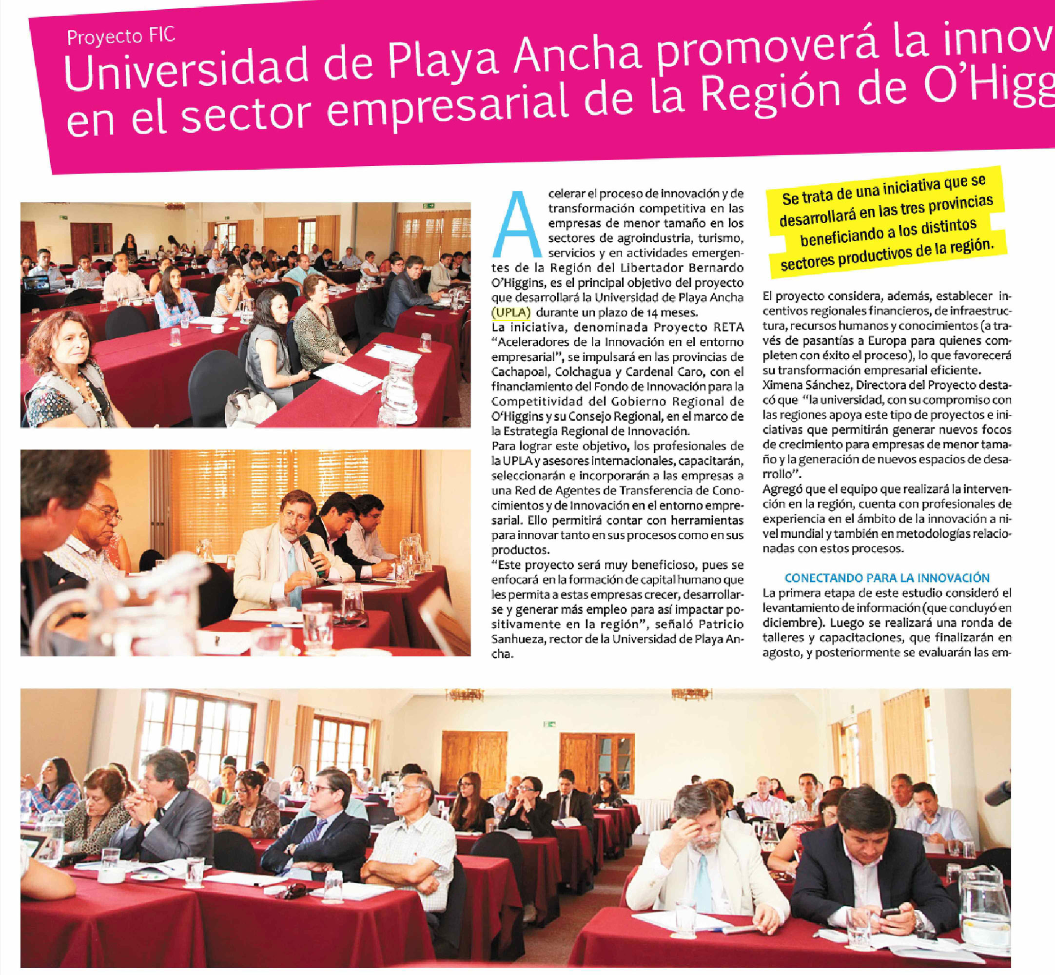 UPLA promoverá la innovación en el sector empresarial1