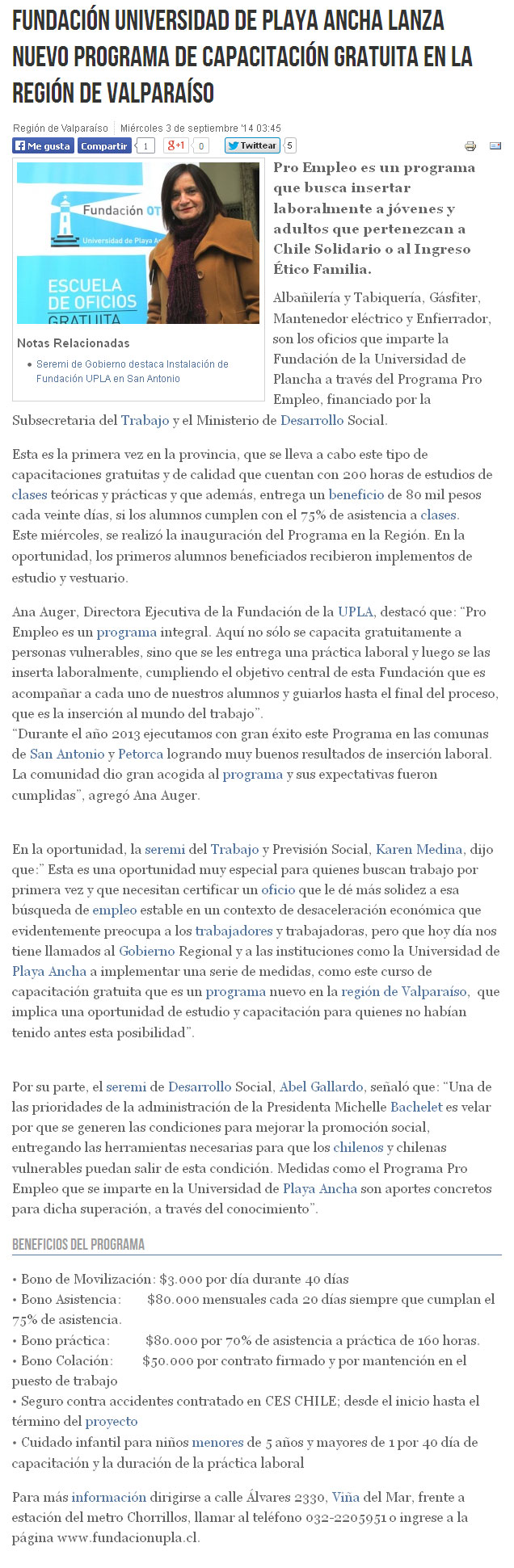Fundación UPLA lanza nuevo Programa de Capacitación Gratuita en la Región de Valparaíso