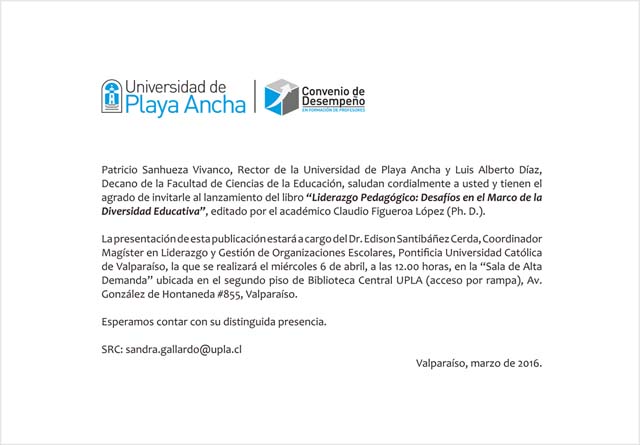 INVITACION LANZAMIENTO LIBRO Prof. CLAUDIO FIGUEROA