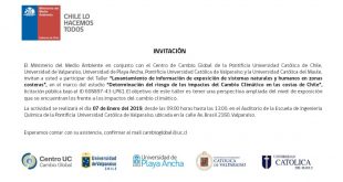 7 de enero: Taller “Levantamiento  de información de exposición de sistemas naturales y humanos en zonas costeras”