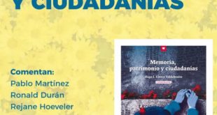 24 de abril: Presentación libro “Memoria, Patrimonio y Ciudadanías”