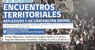 5 de diciembre: Encuentros Territoriales, Reflexivos y de Contención Grupal