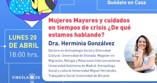 Reflexionan sobre cuidado y autocuidado de las mujeres mayores en charla virtual