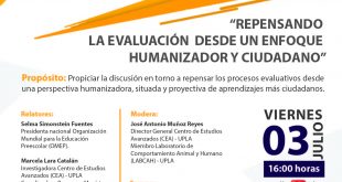 03 de julio: “Repensando la Educación desde un Enfoque Humanizador y Ciudadano”, 16:00 horas