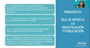 Presentan 11 principios orientadores para bibliotecas universitarias chilenas
