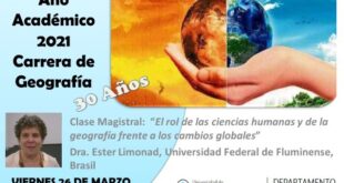 Carrera de Geografía inaugurará Año Académico 2021