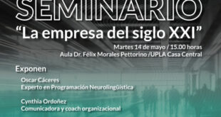 Facultad de Ingeniería UPLA invita a seminario “La empresa del siglo XXI”