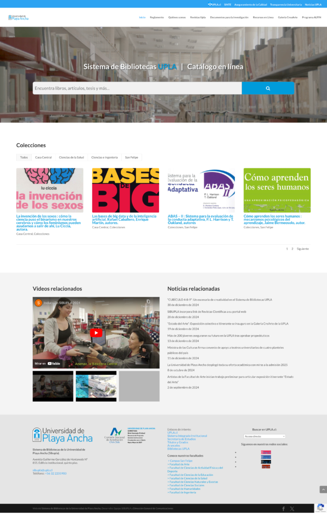 Captura del Sistema de Bibliotecas (SIBUPLA)