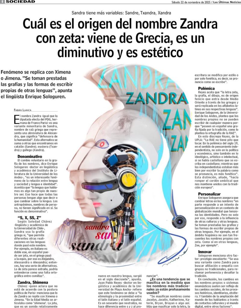 Cuál es el origen del nombre Zandra con zeta: viene de Grecia, es un diminutivo y es estético