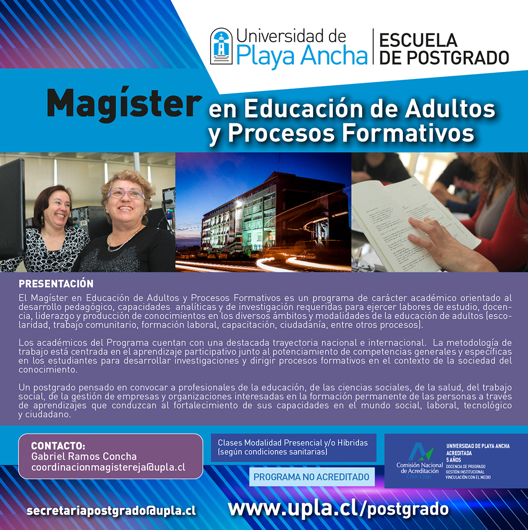 Magíster en Educación de Adultos y Procesos Formativos UPLA