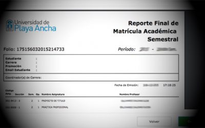 Estudiante UPLA: Recuerda revisar el Reporte Final de Matrícula Académica